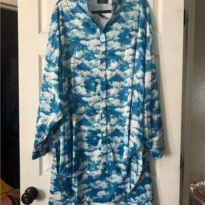 Dressed in LALA Cloudy Blue and White Top only